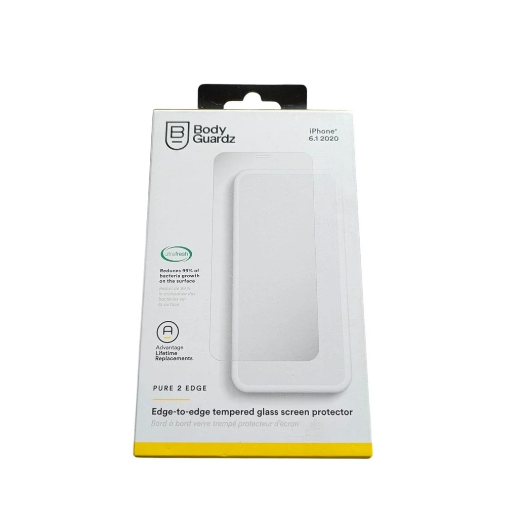 Mm1N Bodyguardz Pure 2 Edge Temp. Glass Screen Protector Apple iPhone 12 /12 Pro